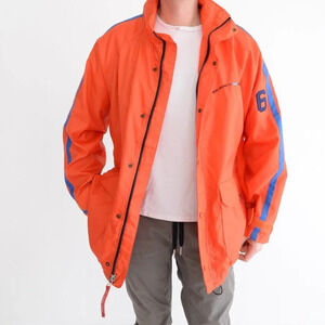 Vintage Polo Jeans Co.  Ralph Lauren Orange Zip Up Rain Coat Size Medium